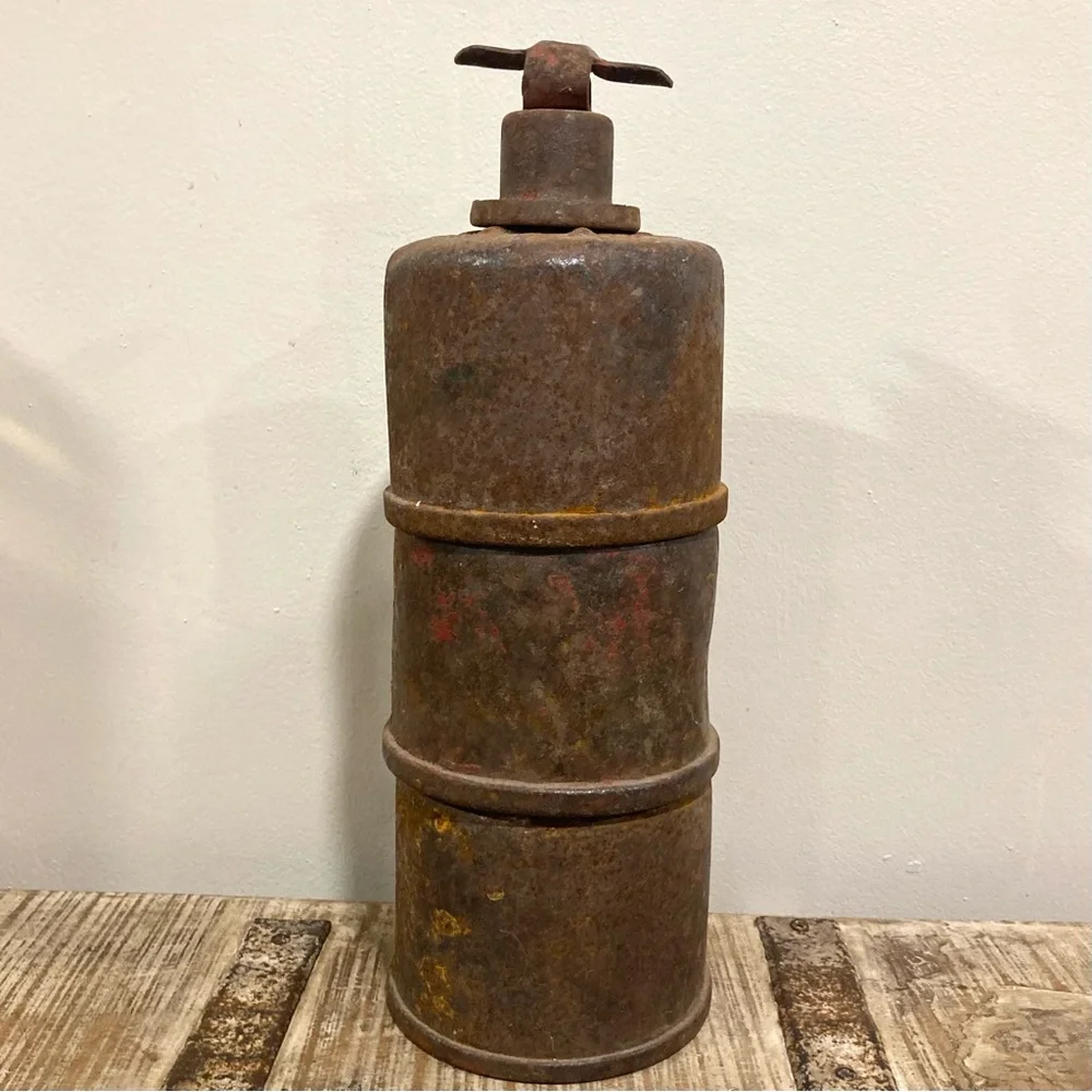 3 Vintage Bolser Corporation Roadside Flares Rusty Metal Decor Stackable